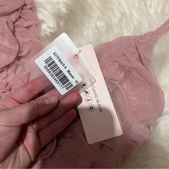 New oh Polly ruched rosette dress size US 6 - Picture 2 of 2